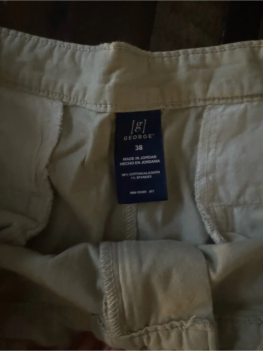 George Men's Flat Front Shorts - Cream/Tan